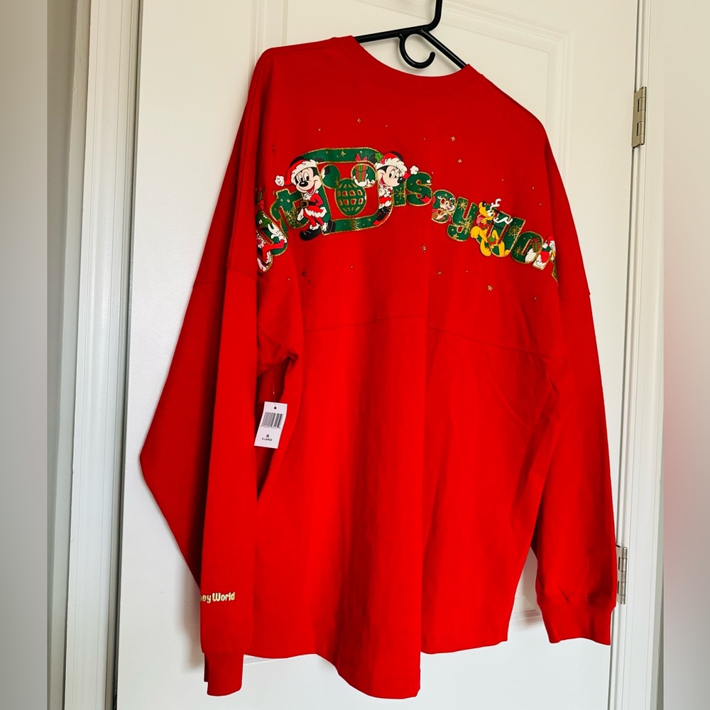 Disney Parks Santa Mickey Mouse and Friends Christmas Red Spirit Jersey (XL)